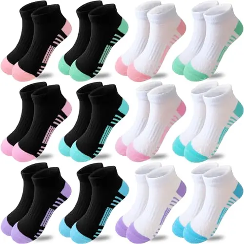 6 Pairs Black(6 Colors),6 Pairs White(6
