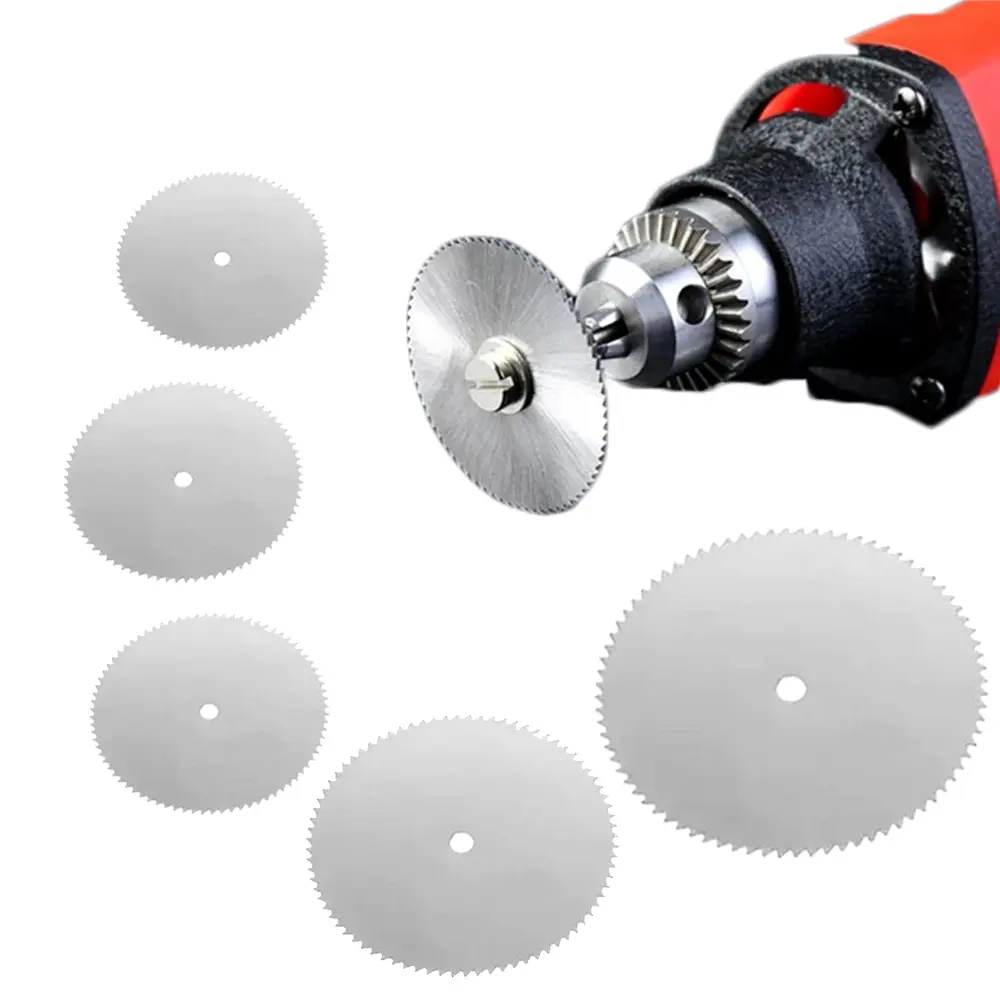 Universal 6Pcs Stainless Steel Metal Cutting Disc Set with Mandrel for Rotary Tools, 16mm to 32mm Cutting Wheels Kit, DIY Home Appliance Grinding Accessories for Craft Projects, Abrasive Wheel