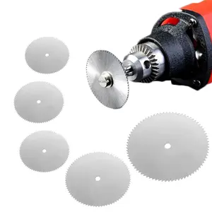 Universal 6Pcs Stainless Steel Metal Cutting Disc Set with Mandrel for Rotary Tools, 16mm to 32mm Cutting Wheels Kit, DIY Home Appliance Grinding Accessories for Craft Projects, Abrasive Wheel