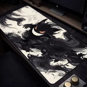 PKM Geenngar Dark Ink Swirl Mouse Pad Cozy Gaming Desk Mat Anime Setup Mat Mousepad Playmat Anime