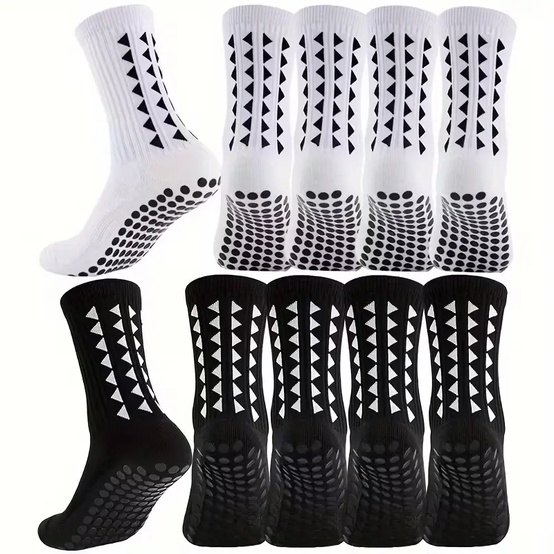 AMLANG athletic socks for Men - Anti-Skid Crew with Non-Slip Grippers for Yoga, Pilates, Soccer & Hospital, Athletic Sock, Anti-Skid Sports Socks