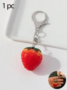Cute Strawberry Keychain Kawaii Bag Charm, Unisex, Fits Backpacks, Earphones, Creative Gift, Fun Present, Suitable for Various Bags, Car Accessories