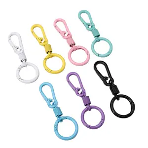 6 Counts Keychain Clips with O Rings, Anti-Rust Mini Clips - Assorted Colors Key Holder for Gym Bags/Pet Leashes