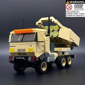 M142 HIMARS High Mobility Rocket System Building Blocks Kit for Adults & Kids, Compatible Brick Military Vehicle, Truck Model Toy, Modern Rocket Artillery Construction Set with Rotating Launcher & Display Features, STEM Building Toy and Collectible Gift