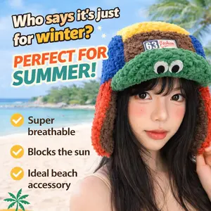 Dopamine Colorful Aviator Trapper Hat Cute Y2K Ear Flap Pilot Cap Streetwear Fashion Aesthetic Outfit Hat Fun Cozy