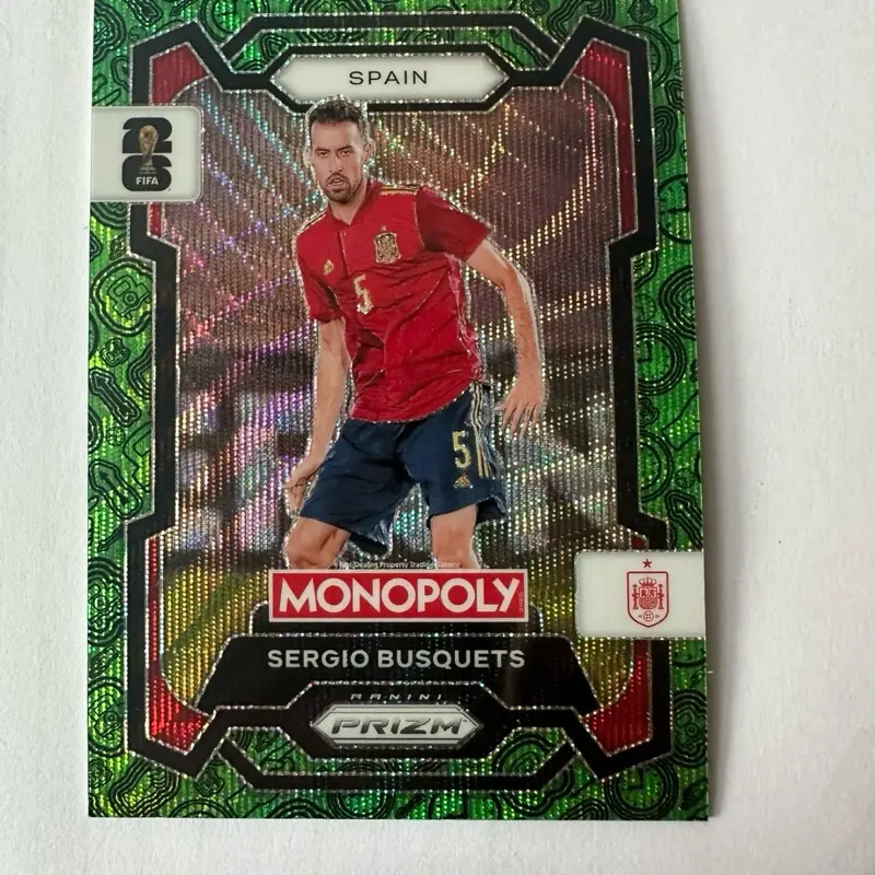 Sergio Busquets Panini Prizm Monopoly Green Wave Trading Card