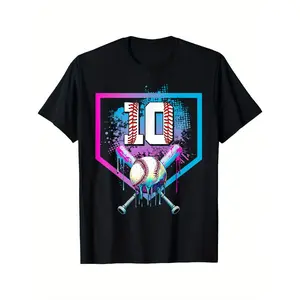 Baseball Drip 10th Birthday Home Plate Boy Youth 10 Year Old T-Shirt Baseball Drip 10th Birthday Home Plate Boy Youth 10 Year Old T-Shirt