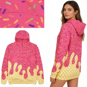 Ice Cream Adult Sweater Pink Cartoon Design Trendy Ice Cream Hoodie You Must Have - Soft Fashionable Ideal for Comfortable DaysA Relaxing Nights And Eye-Catching Outfits
