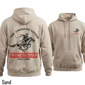 Winchester Cowboy Hoodie, American Legend 1866 Graphic, Western Outdoor Patriot Style, Soft Cotton Unisex For Men Women, Full Color