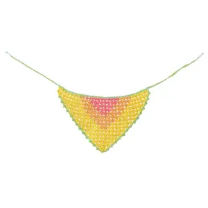 Colorful Crochet Summer Bandana – Handmade Boho Headscarf for Festivals, Beach Days, and Everyday Style breezy bandana