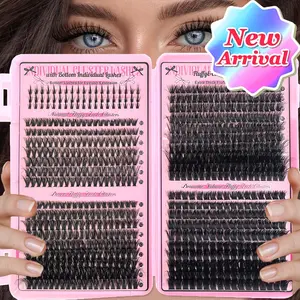 Lash Extension Fluffy Eyelash Extension Thick Lash Clusters Extensions Wispy Individual Lashes D Curl Lash Extension 40D 60D 80D 100D Mixed, 9-16mm.Extra Thick Fluffy Natural Style, Reusable Individual False Lashes Daily, Cosplay & Festivals