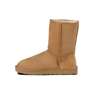 Men's UGG Classic Short Sheepskin-Insulated Mid-Calf Snow Boots, Chestnut Brown Footwear