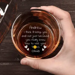 I Will Keep You Personalized Custom Engraved Whiskey Glass, Funny Gift for Him, Gift for Her, Laser Engraved Whiskey Glass Gift for Couples, Birthday Gift, Anniversary Gift, Mother’s Day Gift, Father’s Day Gift