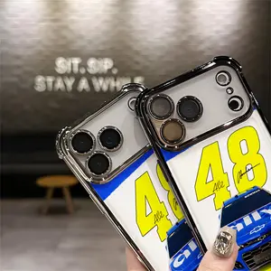 Jimmie Johnson #48 Clix Racing Phone CaseChrome Bumper Protective Cover For NASCAR Fans For Iphone 17 16 15 14 13 12 11 PRO MAX PLUS Flaunt MobilePhone Case Soft Silicon TPU anti-drop Drop Shockproof Chrome Bumper Caseluxury transparent material galaxy Q7