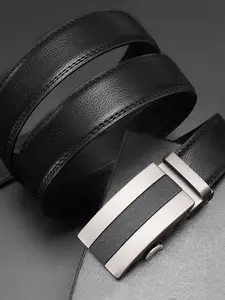 New Men's Leather Belt with Automatic Buckle, Fashionable Casual Waistband for Young Men, Versatile Business Pants Strap