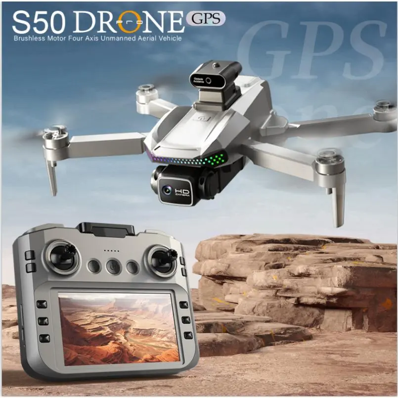 S50Pro Cool Toy Drone for Young Explorers - GPS Locked, HD Dual Cameras, 4.5-inch Screen Remote Adventure Wifi Rc Quadcopter Lightweight Quadcopter