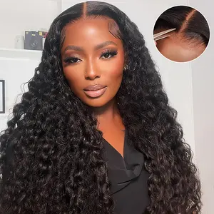 Pizazz Hair Water Wave Pre Cut Lace Pre Bleached Knots 8x5 HD Glueless Wigs Human Hair Wigs