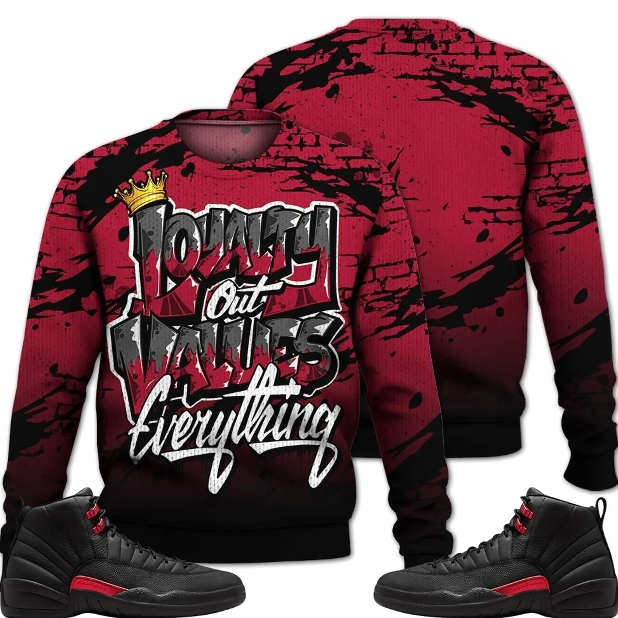 Bloodline 12s Outfit Ugly Sweater, Values Of Loyalty Drip Sneaker Matching Shirts