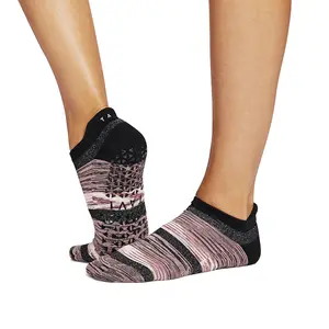 Tavi Grip Savvy Drift Pilates Socks - Pink & Black Striped with Grip Socks Design for Pilates Workouts