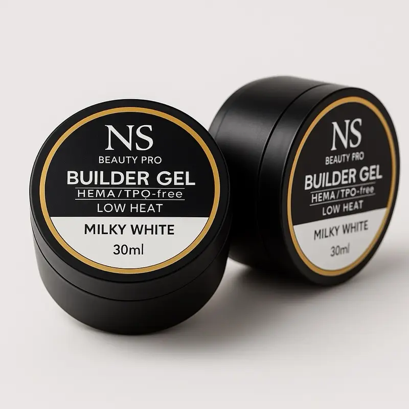 NS Beauty Pro Builder Gel Milky White 30ml - HEMA/TPO-Free Low Heat for Professional & Personal Use