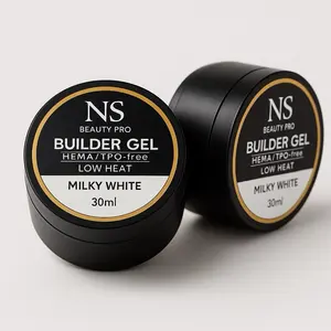 NS Beauty Pro Builder Gel Milky White 30ml - HEMA/TPO-Free Low Heat for Professional & Personal Use