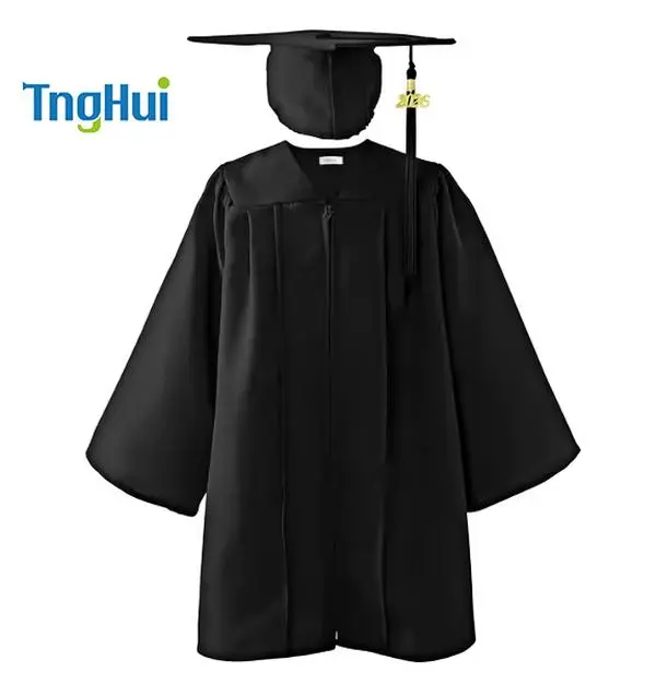 Kids' Small-Size Formal Graduation Gown Set - Elegant Matte Finish, Rich Colors, School Event Attire, Costume for Parties