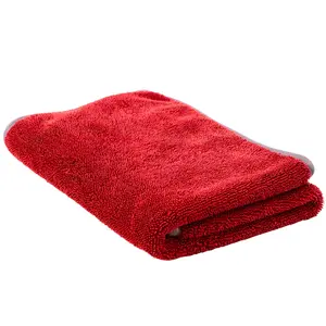 VIKING Microfiber Towel, Premium Car Drying Towel, Twisted Loop, Soft and Super Absorbent, Thick 1000gsm for Car Detailing Kit, Red, 24 Inch x 24 Inch, 1 Pack