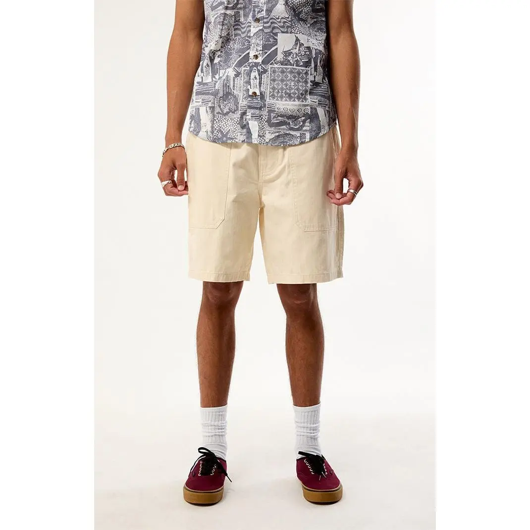 Brixton Men's White Surplus Vintage Wash Shorts