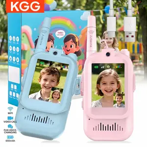 Kids Video Walkie Talkies with Fun Voice Changer & 650mAh Battery, 2.0" IPS Screen, 2.4G WiFi, Long Range Transceiver Toy for Boys Girls Outdoor Camping
