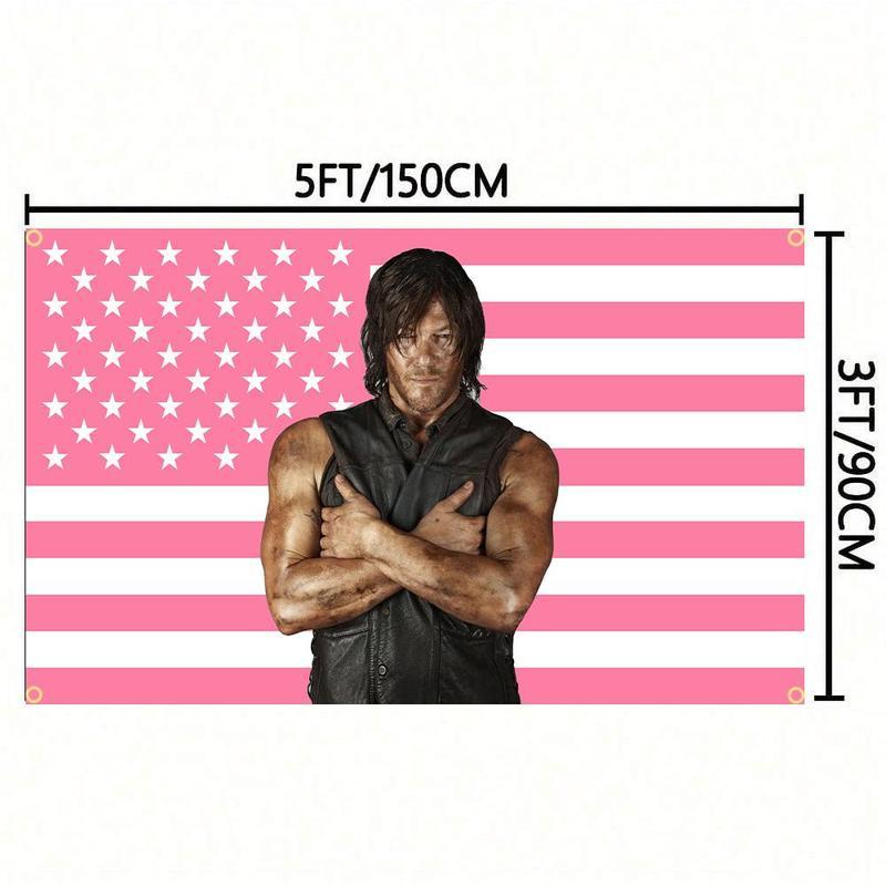 90X150CM 3X5FT Norman Reeduss Flag Daryl Dixo Flag Pink American Flag  The Walking Dead Poster Wall Hanging Tapestry Room Decor