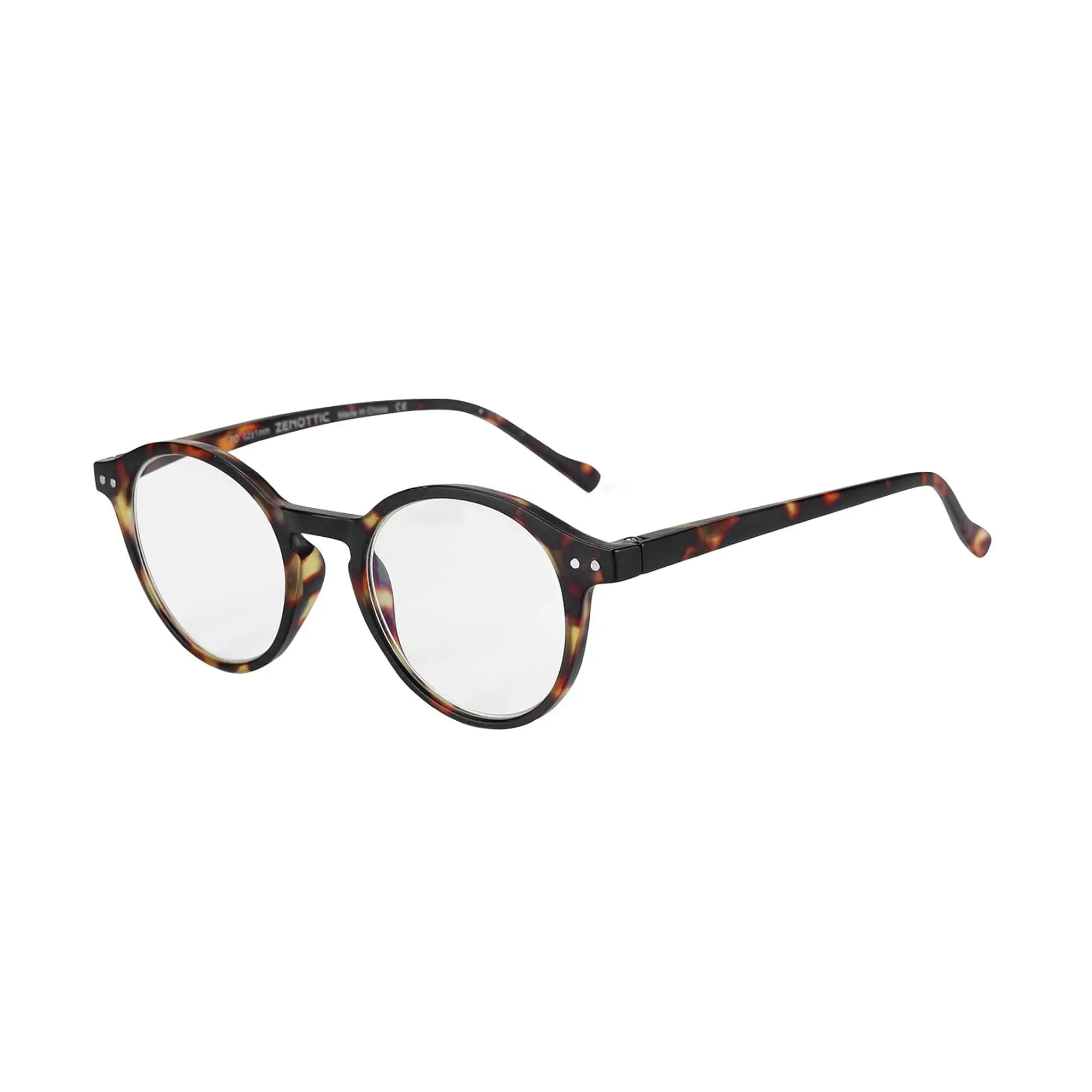 ZENOTTIC Unisex Full Rim Daily Reading Glasses, Blue Light Blocking Round Frames for Clear Vision