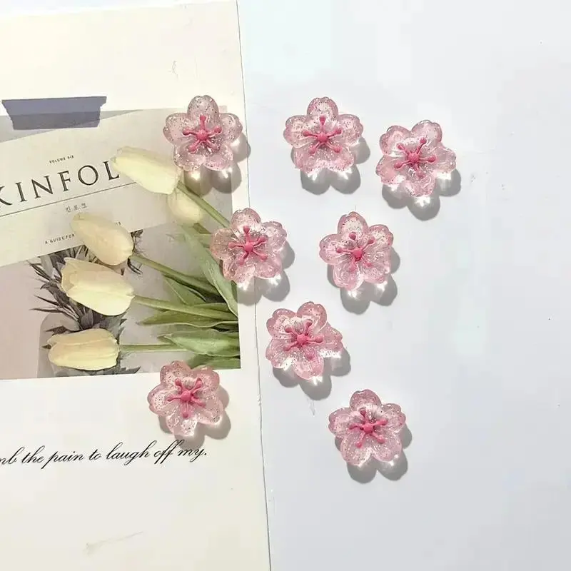 Cherry Blossom Shaped Fridge Magnet, Magnetic Item, Unique Shape, 10/20 Counts Cute Charming Decorative Flower Magnets for Office Whiteboard, Locker, Dishwasher, Kitchen and Home Decoration