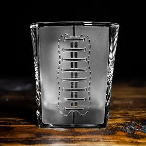 Football Square Whiskey Glass - 9.25oz