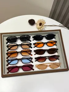 10 Pairs Fashion Multicolor Cat Eye Square Framed Sunglasses Set, Trendy Square Sunglasses, Fashionable Sunglasses, Versatile Portable Accessory, Ideal for Travel, Beach, Bar, Daily Use
