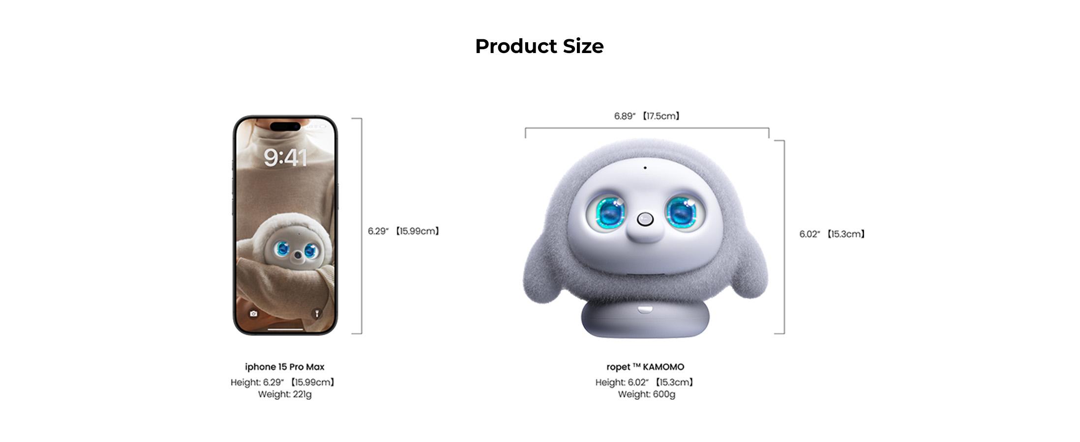 ROPET KAMOMO Companion Interactive Robot Pet, Emotional Support for Kids and Adults, AI Desk Robots, Anxiety Relief Comfort Gift