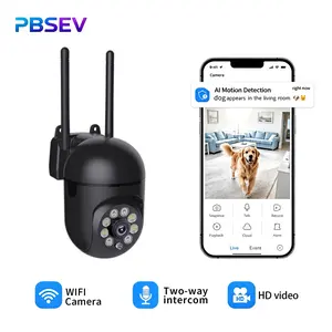 PBSEV 1080P 360° Panoramic Indoor Security Camera | Home Surveillance Cam with Motion Detection, IR Night Vision, Two-Way Audio, Instant WiFi Setup, 2.4GHz Only, Emergency 911 Alert