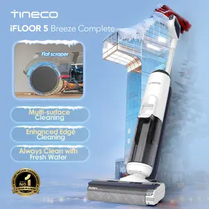 Tineco iFLOOR 5 Breeze Complete Wet Dry Vacuum Floor Washer One-Step Cleaning for Hard Floors Edge Clean Auto Self-Cleaning Lightweight Cordless Design Blue - Household Appliances
