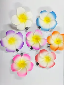 7pcs INS Style Bohemian Hawaiian Flower Faux Plumeria Alligator Hair Clipssummer