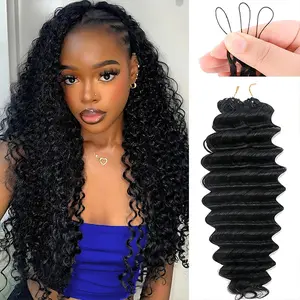 New 2026 Ramiss Mircale Knots Crochet Human Hair Loose Deep Pre-Separated 60g / Bundle Time-Saving, 50 Strands, Hot Boho Braids Knotless Feather Crocher Human Hair 4 to 5 Bundles Recommended for a Full Head