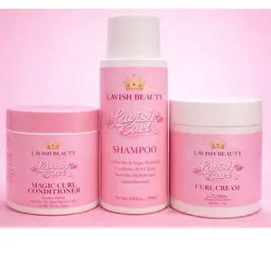 Lavish Beauty Lavish Curl Shampoo Conditioner & Curl Cream Set for Hydrating and Repairing Curls