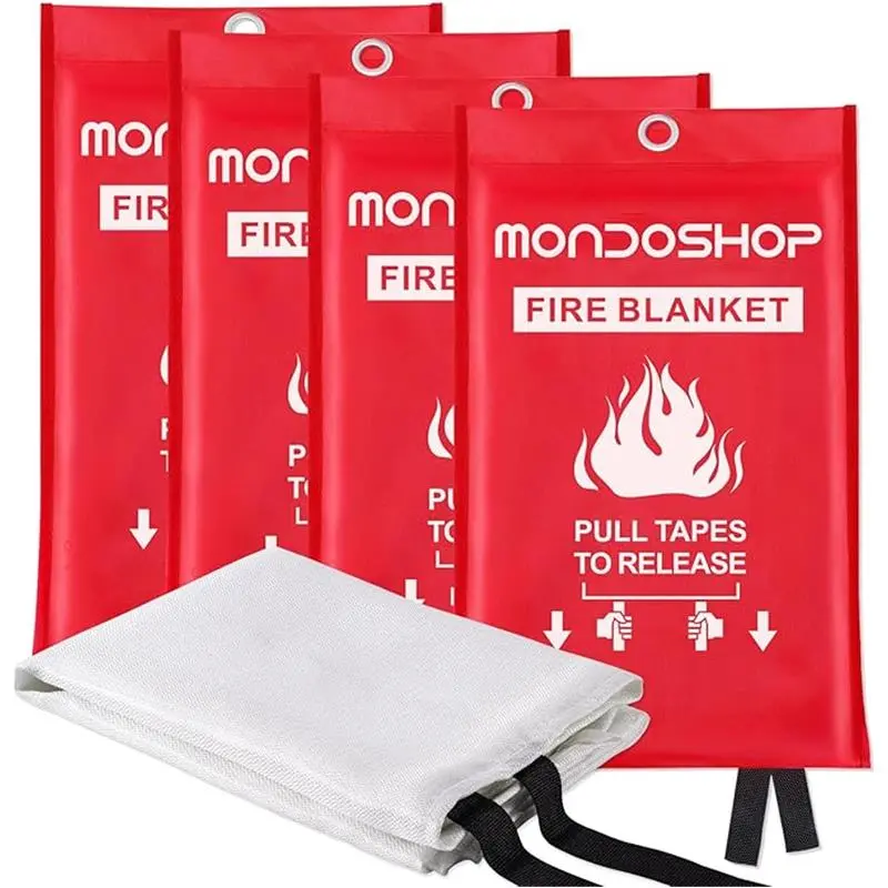 Fire Blanket for Home Kitchen Emergency (4pack)- Fire Suppression Blankets Fireproof Blanket Fire Retardant Blankets for Car, Fireplace, Camping, Picnic, Grill