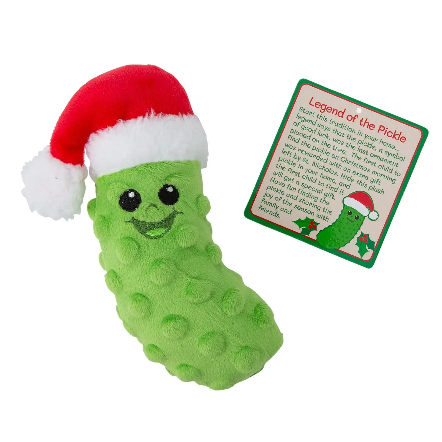 Legend of the Pickle Stuffed Toys with Card, 3 3/4" x 6" - 12 Piece, Soft Stuffed Animal, Families With Young Children