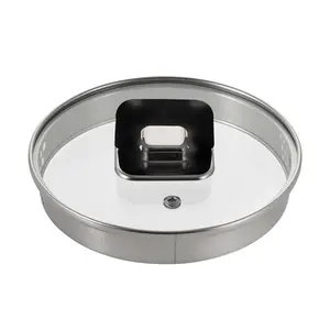 Black Lid for Saucepan Pot - Fits 6.3'' Pot | See-Through Tempered Glass Lids with Stainless Steel Rim & Foldable Knob - Oven & Dishwasher Safe - Kitchen Cookware Accessory