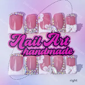 Delicate thing Y2K Duckbill Nails, Handmade Nail Art Set, French Nail Art, Nail Art Kits, Includes Glue & Files, Perfect Gift for Women, Available in XS-S-M-L Sizes