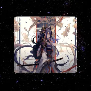 Genshin Impact Raiden Shogun Tempered Glass Mouse Pad - Scratch-Resistant, Stain-Proof, Large 15.7x17.7in Surface - Ideal for FPS Games like Counter-Strike, Call of Duty, MOBA Precision for League of Legends & Dota 2