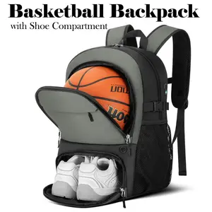 Basketball Backpack - Large Sports Equipment Bag with Ball Holder & Shoe Compartment, Sport Bags for Basketball, Soccer, Volleyball, Gym, School and Travel