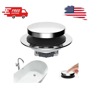 3 in 1 Metal Bathtub Drain Stopper, Anti-Clogging Drain Plug for 1.5''~2.4'' Drain