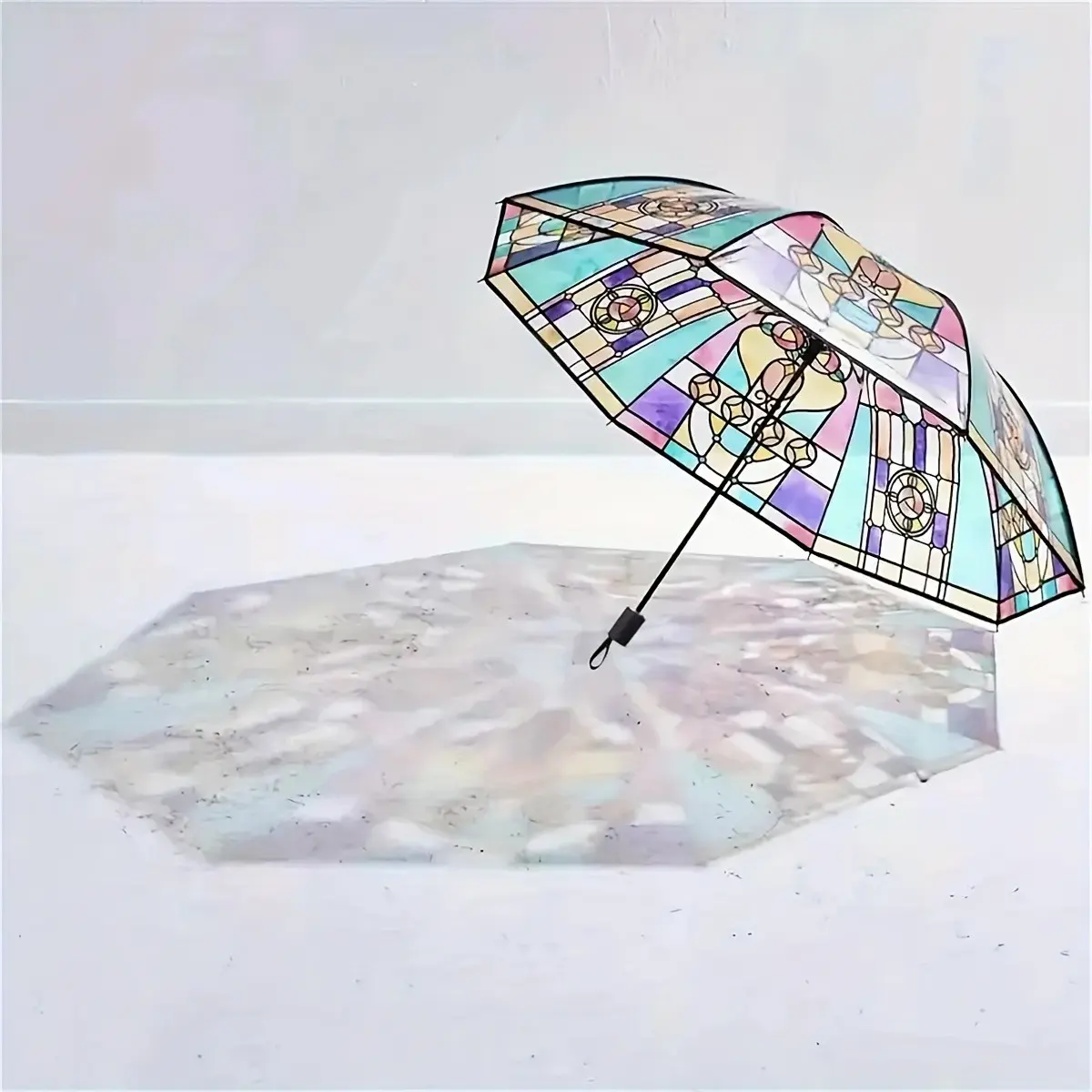 Automatic Color Changing Umbrella, Windproof Unisex Travel Umbrella, 8 Reinforced Ribs, Waterproof Folding Portable, Ideal Gift, Whimsical Umbrella