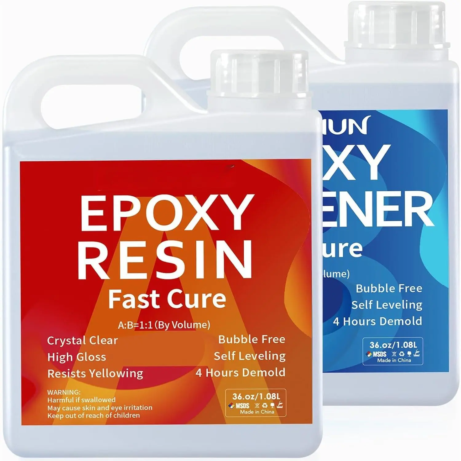 Clear Epoxy  Kit 72oz, Bubble-Free, Anti-Yellowing, Self Leveling Easy Mix 1:1 Coating and Casting  for Table Top, Molds, Tumbler Crafts, Painting, , DIY Gifts