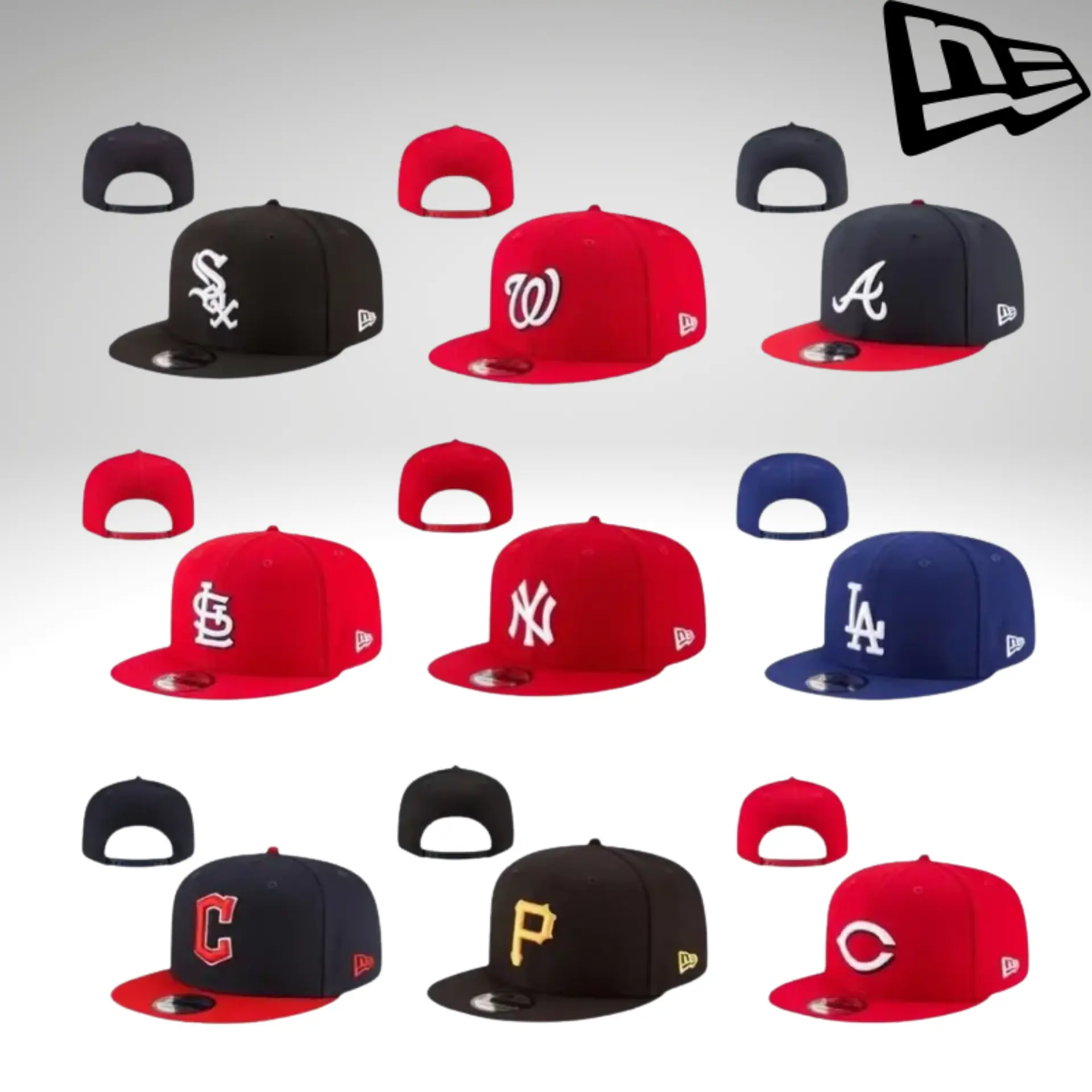New Era MLB Baseball Hat for Men & Women – LA Dodgers, NY Yankees, White Sox, Cardinals, Nationals, Pirates, Braves, Guardians – Adjustable Snapback Flat Brim Cap, Streetwear Essential, Hip Hop Fashion, Unisex Sports Gear